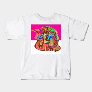 gamera the tortoise kaiju ecopop in mexican patterns art mutant Kids T-Shirt